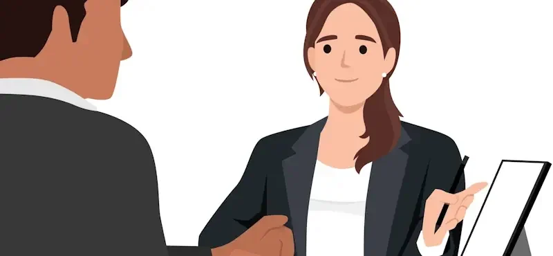 A female personal injury lawyer explaining the claims process for a hit and run accident to a client